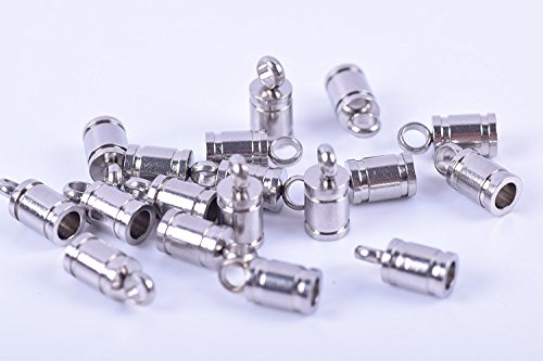 KONMAY 20pcs/10 Sets 304L Carved Glue-in Style Jewelry End Caps for Necklace/Bracelet (2.0mm)