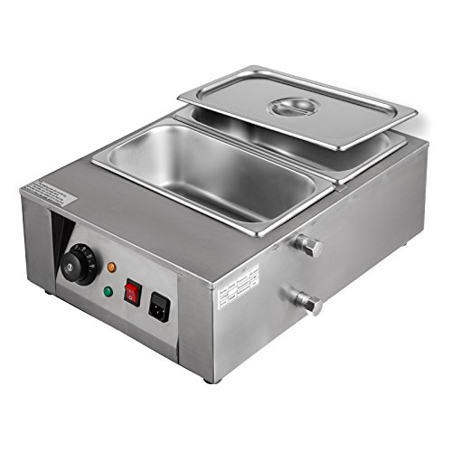VEVOR 1KW Electric Chocolate Melting Pot Machine 2 Tanks 17.6lbs Capacity Commercial Home Electric Chocolate Heater Double Boiler Electric Chocolate Melter (2 Tanks)