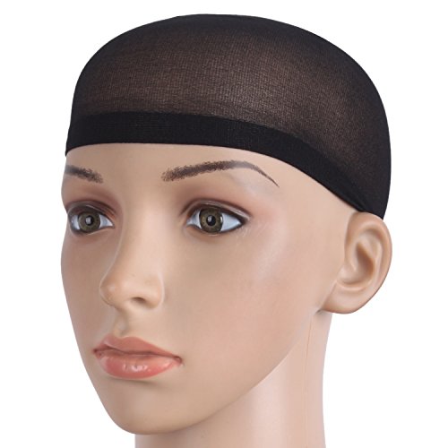 image for MapofBeauty 3 Pieces One Size Wig Caps (1 Beige Yellow Nylon Hair Net 