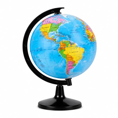 Globo Terrestre Político Giratório com Mapa Atualizado Países e Capitais BR
