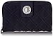 Vera Bradley Women's Microfiber Turnlock Wallet With RFID Protection, Black, One Size