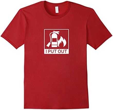 Men's I put out firefighter extinguisher t-shirt Large Cranberry