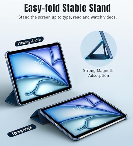 TiMOVO Cover for iPad Air 11 inch (M4 2026/M3 2025/M2 2024), iPad Air 5th/4th Gen (2022/2020) 10.9 Inch Case, Ultra Thin Lightweight Semi-Transparent Hard Cover, Abyss Blue