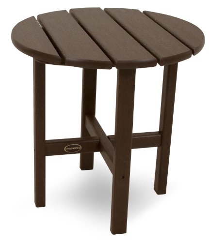 POLYWOOD RST18MA Round 18" Side Table, Mahogany