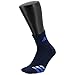 adidas Men's Cushioned Quarter Socks (3-Pair), Collegiate Navy/White/Heather Grey/Blue, Large, (Shoe Size 6-12)