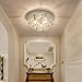Crystal Chandeliers Lighting Sold By RH RUIVAST, Flush Mount Ceiling Light 3*G9 Lights Fixture, H9.85’’ x W5.7’’ ,Mini Style Modern Ceiling Lamps Used for Bedroom Dining Room Study Balcony and Aisle