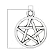 HOUSWEETY 50 Silver Tone Pentagram Charms Pendants 20x17mm