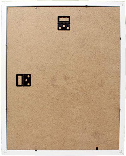 11x14 White Gallery Display Shadow Box Frame with Linen Background - Includes Attached Hanging Hardware - Display Pictures, Trinkets, Tickets, Memories, and More!