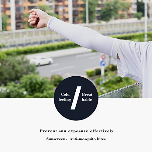 image for YAWALL Protection Sun Sleeves, Arm Sleeves, 2 Pairs UV Protection Cool