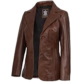Decrum Real Leather Blazer Women - Casual Stylish Lambskin Leather Coat for Women