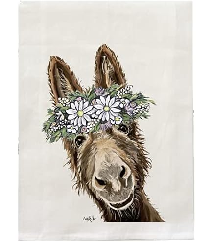 Amazon.com: Donkey Gifts for Mom - Donkey Tea Towel - Sunflower
