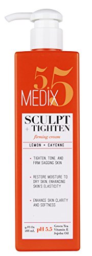 Medix 5.5 Firming Cream with Vitamin E, Jojoba Oil, Green Tea. Sculpt + Tighten Cream for sagging skin. 9oz with a pump.