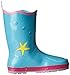 Kidorable Blue Mermaid Natural Rubber Rain Boots w/Fun Fishtail Pull On Heel Tab
