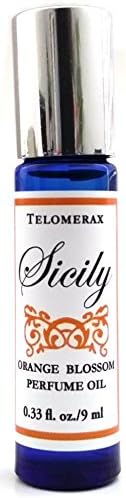 TELOMERAX Sicily Orange Blossom Perfume Oil - Roll-On Perfume Oil - 100% Natural Scent - 0.33 Oz (9 mL)