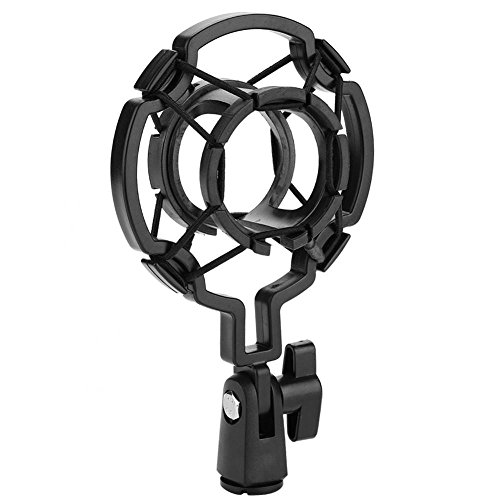 Microphone Shock Mount Plastic Microphone Holder Clip Anti Vibration Suspension Studio Sound Recording Accessory for Microphone 40mm/1.57inch Diameter (Black)