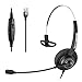 Arama Office Phones Headset RJ9 with Pro Noise Canceling Mic and Mute Switch Controls Wired Headset for Polycom Mitel Plantronic Nortel Shoretel Aastra Avaya Lucent Landline Phones-Mono (A200S)