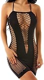 ADOREJOY Womens Lingerie Seamless Mesh Chemise Babydoll Bodysuit