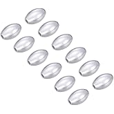 100pcs 10mm Smooth Oval Rice Loose Beads Metal Spacer Large Hole Sterling Silver Plated Brass for DIY Craft Jewelry Making CF256-3