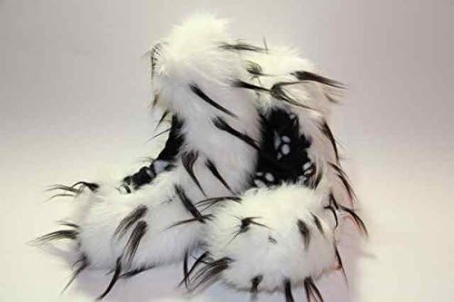 Figure Skating Fuzzy Soakers - CF04 - Black and White Crazy Fur