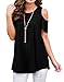 Aolakeke Short Sleeve Cold Shoulder T Shirt Tops Casual Blouse Round Neck Tunics