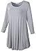 LARACE Women 3/4 Sleeve Tunic Top Loose Fit Flare T-Shirt(1X, Light Gray)