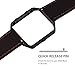 KADES Genuine Leather Retro Cowhide Bands with Stainless Steel Frame Compatible for Fitbit Blaze Smart Watch, Coffee Band+Black Frame(Black Clasp)- Large