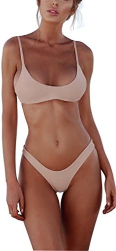 Yknktstc Womens Bathing Suit 2 Piece Brazilian Bikini Set High Cut Swimsuits Swimwear