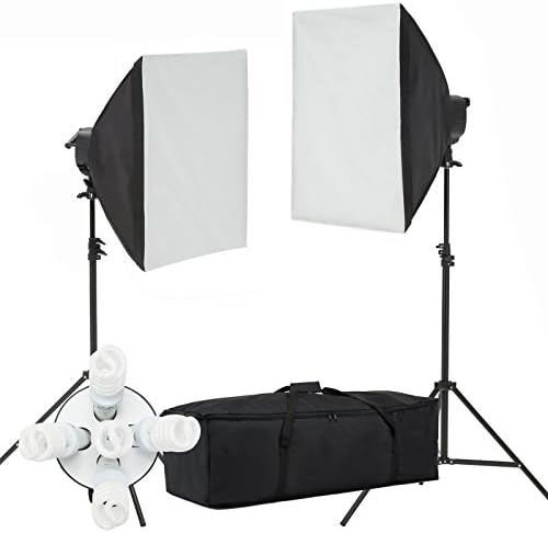 Auauna 2000W Photo Studio Video Photography Softbox Light Stand Continuous Lighting Kit