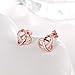 BuycitKy 18K Rose Gold Twist Love Knot Stud Earrings for Women Teen Girls Loveknot Post Earrings,with Buycitky PU Jewelry Pouch