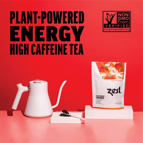Zest 150mg High Caffeine Energy Loose Leaf Blend Cinnamon Apple Black