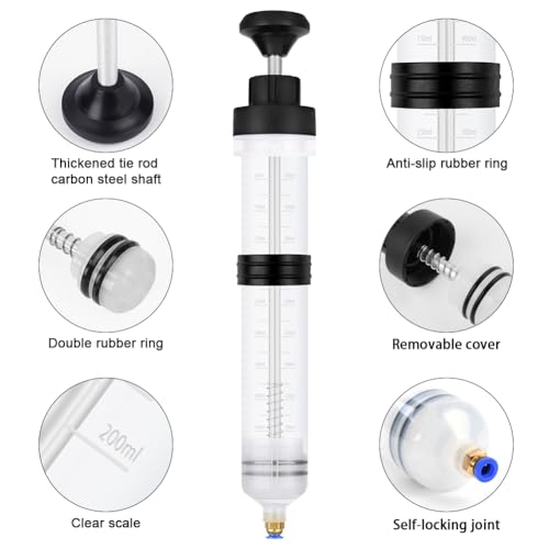 Flintronic Oil Suction Syringe 500 CC, Liquid Extractor Pump, Car Oil Extractor with Non-Slip Sleeve, Manual Acei-te Pump, for Extracting and Injection Acei-te and Liquids
