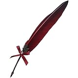 AWESOME Vintage Feather Quill Pen Deluxe Natural Swan Fountain Pen Nib Calligraphy Writing Quill Pen 9 Colors | Garnet