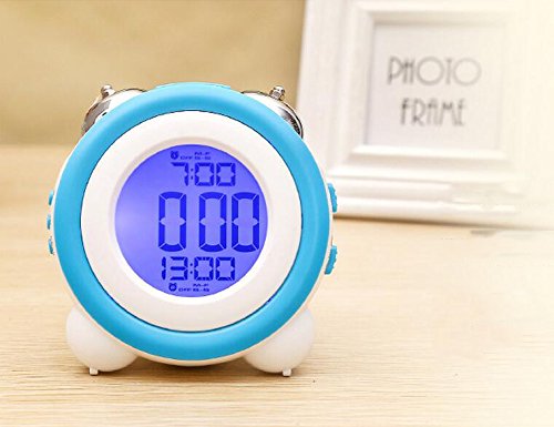 Zinnor Toddler Stay-In-Bed Light Clock, Simple LED Cute Mini Portable Alarm Clock - Teaches Child When Ok-to Wake Up + Kids Alarm or Night-light (Green)
