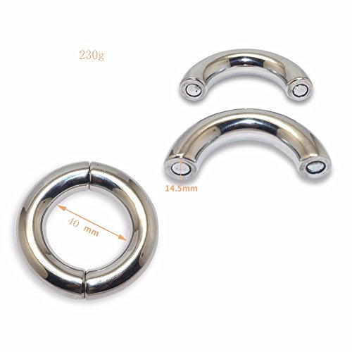 Magnetic Stainless Steel Ball Stretcher, Male Magnetic Stainless Steel Ball Stretcher Testicle Stretching Ring Metal Device Toys, Inner Diameter 33MM/40MM/45MM/50MM (45MM=253g/8.92oz)
