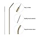 Stainless Steel Straws Set of 12, Wildone 10.5 Inch Bent Metal Drinking Straws, Reusable Straws with Free Cleaning Brush, 5 Colors, for 20oz 30oz Tumblers(12 Bent + 2 Brushes+1 Black Pouch)