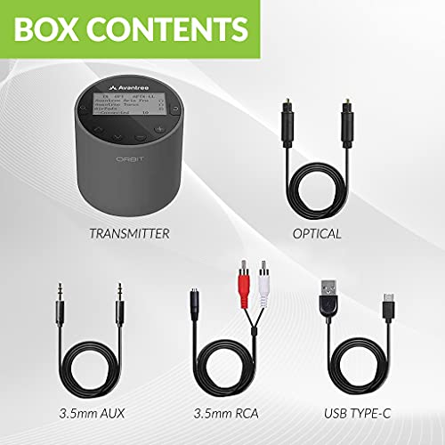 Avantree Orbit Bluetooth 5.0 Audio Transmitter for TV with 5.1 Surround ...