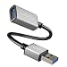 KabelDirekt - USB A 3.0 Extension Cable - 6 inches - (Connect USB A to Socket USB A, Suitable for All USB A Ports, Black, Space Gray) - Pro Series