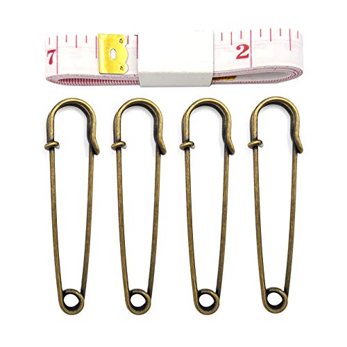 Firefly 30 Pcs Extra Large Safety Pins, 3" Heavy Duty Steel Metal Lock Pin Fasteners for