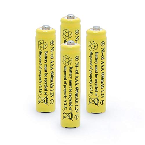 QBLPOWER 1.2v AAA NiCd 600mAh Triple A Rechargeable Battery Cell for Outdoor Solar Lights Garden Lamp (4 Pack AAA)