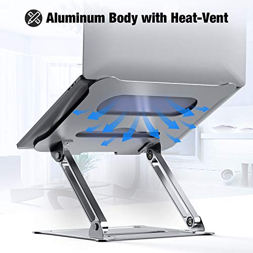 Pannon Adjustable Laptop Stand, Aluminum Computer Riser, Ergonomic