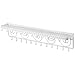 MyGift 25-Hook Vintage Scrollwork Design Wall Mounted White Metal Cosmetic Storage and Jewelry Organizer Shelf