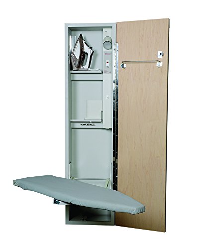 Iron-A-WAY Universal Design ADA Built-In Ironing Center with 42 Inch Swiveling Ironing Board, Electrical System, Hot Iron Storage and Flat Maple Veneer Door-UD42WDU