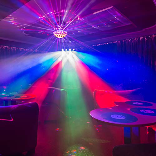 Stage Lights, Sound Activated RGB Party Lights DJ Lighting, 63 LED bar Lights and DMX Control for Church, Wedding, Stage Lighting Birthday Party(need an adapter) (Laser) - Thumbnail 6