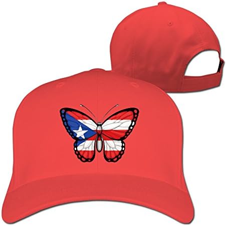 Mens Womens Puerto Rican Flag Pure Snapback Peaked Cap Baseball Hats Red