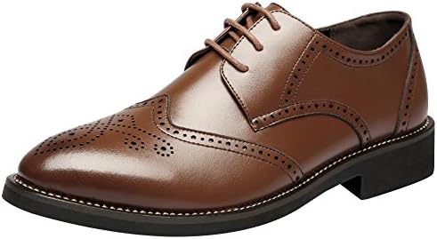 ANUFERMens Boys British Style Wingtip Brogue Dress Shoes Elegant Pointed-Toe Derbies/Oxfords