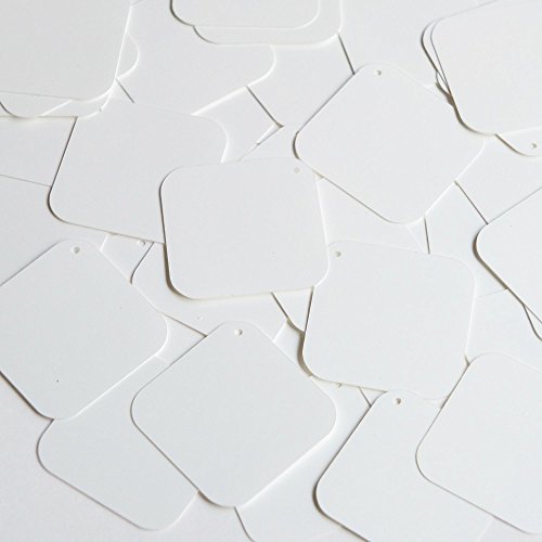 Sequin Soft White Pearly Square Diamond 1.5 inch Couture Loose Paillettes. Made in USA.