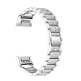 VIWO Fitbit Charge 2 Band,Charge2 Metal Adjustable Replacement Bands Bracelet Strap Belt Silver/Rose Gold for Fitbit Charge2 Large,Small (Silver)