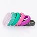 Silicone Wedding Ring For Women By DoerDo, Durable Rubber Sport Band For Active Style - 6 Rings Pack(Green, Pink, Purple, Black With Glitter, Blue With Glitter, Transparent With Glitter)