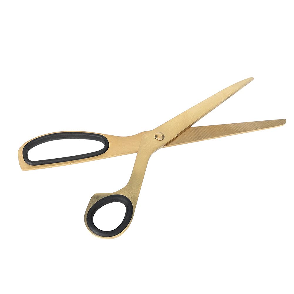Dioche Gold And Black Scissors Hay Florist Paper Flat Simplified Modernity Black And Golden Stainless Cutting Tools Steel Scissors Home Decoration Supplies