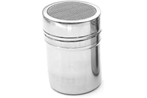 Powder Shaker with Lid, Stainless Steel Sugar Shaker, Mesh Powder Shaker for Cinnamon Sugar Pepper Powder Cocoa Flour and Oth